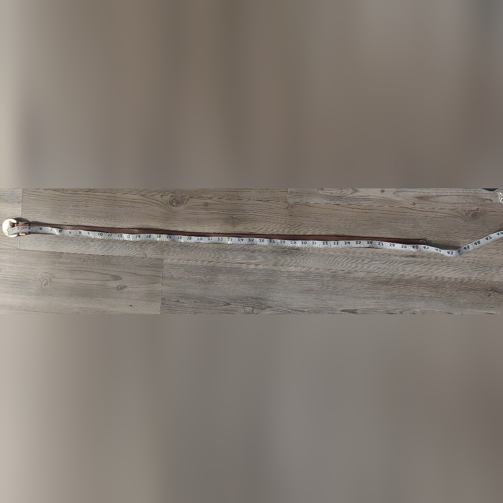 Sundance Brown Leather Belt with Gold Buckle - Picture 5 of 7